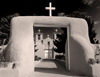 BOB adobe church in black and white-pp